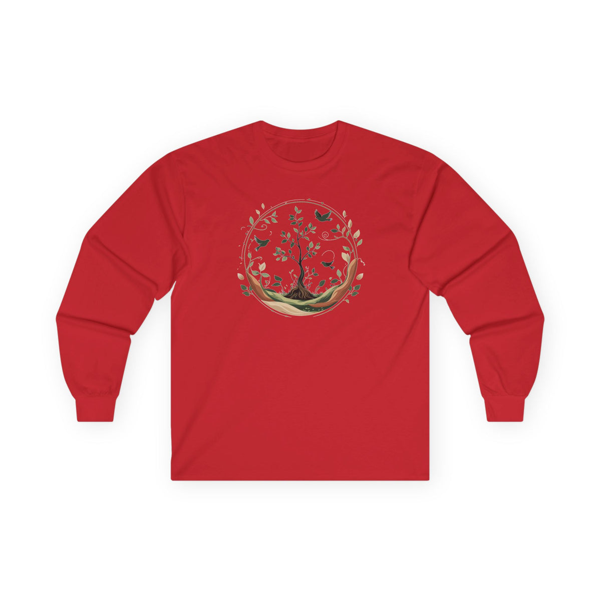 Red | Circle of Life Long Sleeve Tee, front view