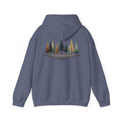 Heather Navy | Forest Rhythm Hoodie, back design view
