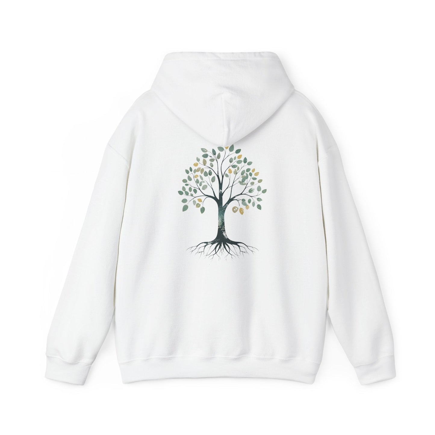 White | The Story Tree Hoodie, back design view