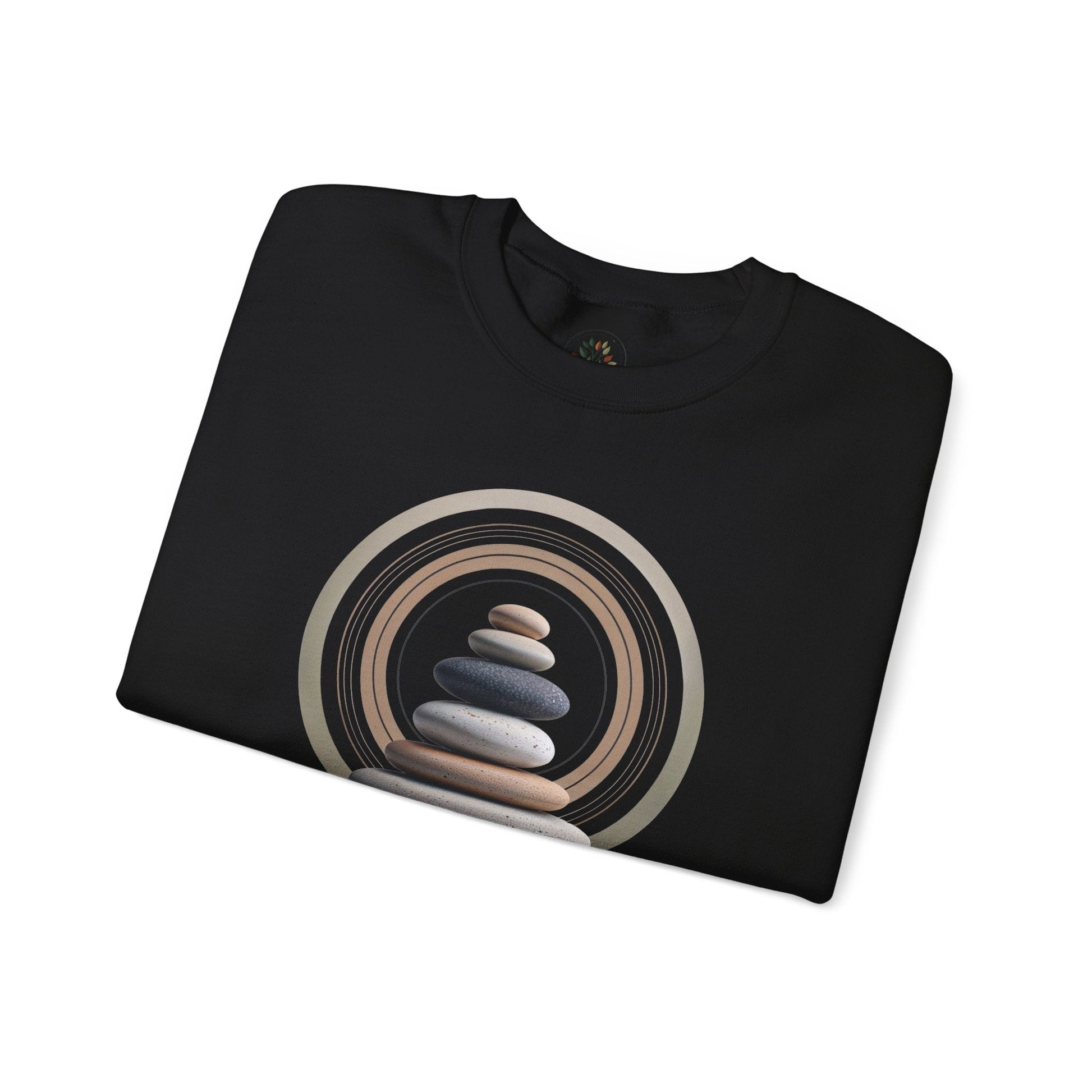 Black | Echoes of Calm Sweatshirt, folded view