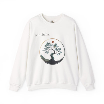 White | Wisdom Sweatshirt, front view
