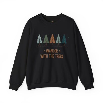 Black | Wander with the Trees Sweatshirt, front view