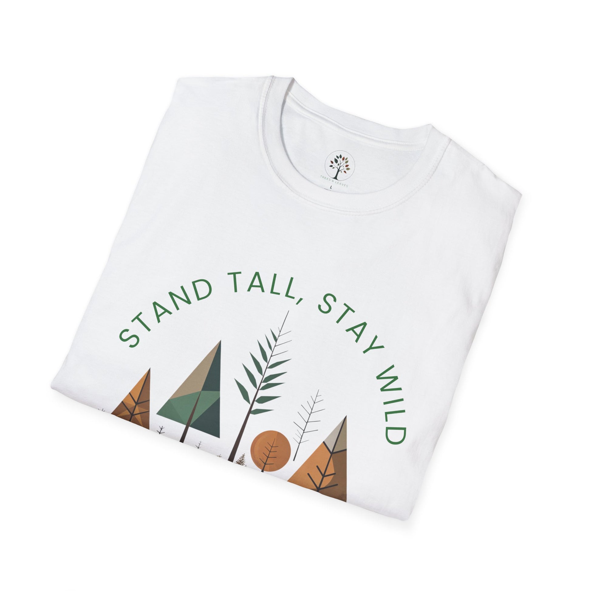 White | Stand Tall, Stay Wild, folded view
