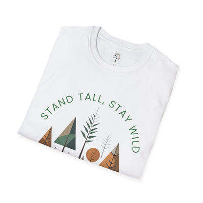 White | Stand Tall, Stay Wild, folded view