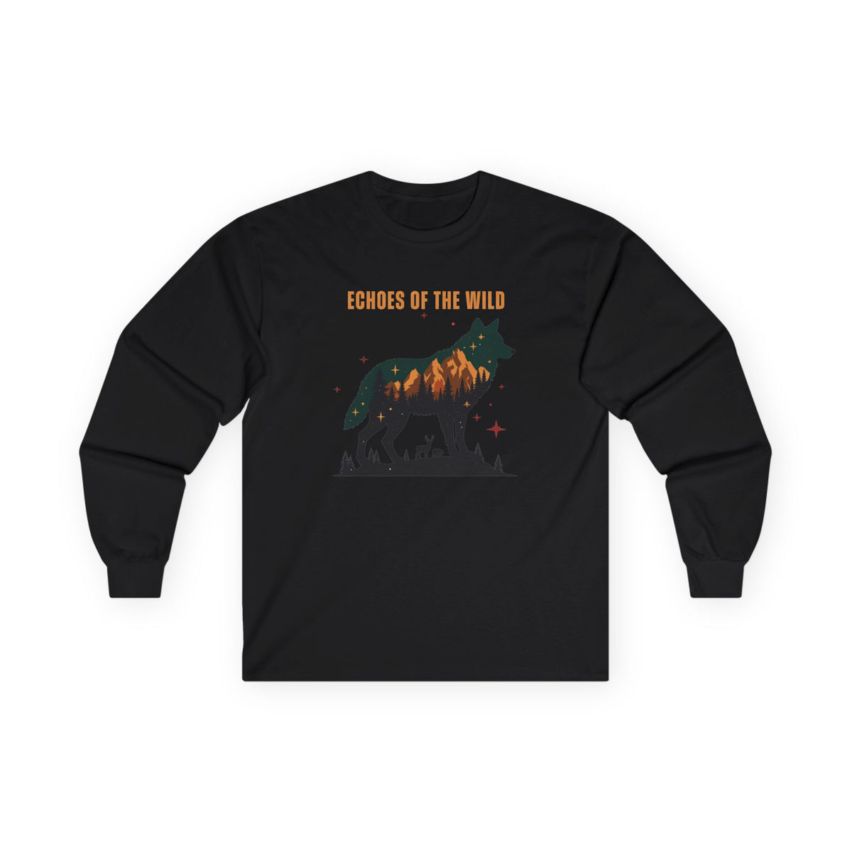 Black | Echoes of the Wild Long Sleeve Tee, front view