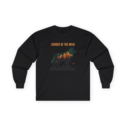Black | Echoes of the Wild Long Sleeve Tee, front view