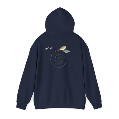 Navy | Unfurl Hoodie, back view 2