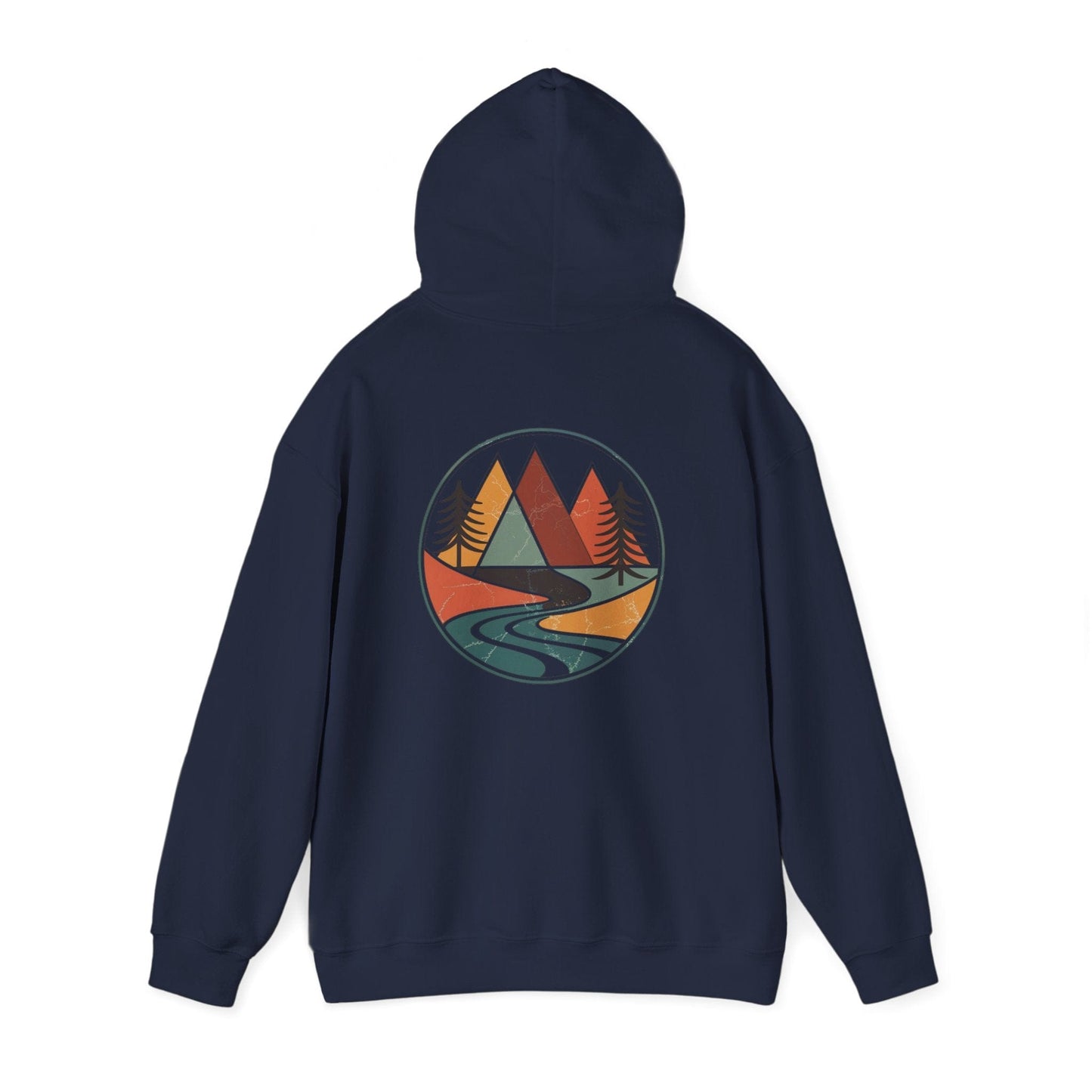 Navy | Retro Horizon Hoodie, back view 2
