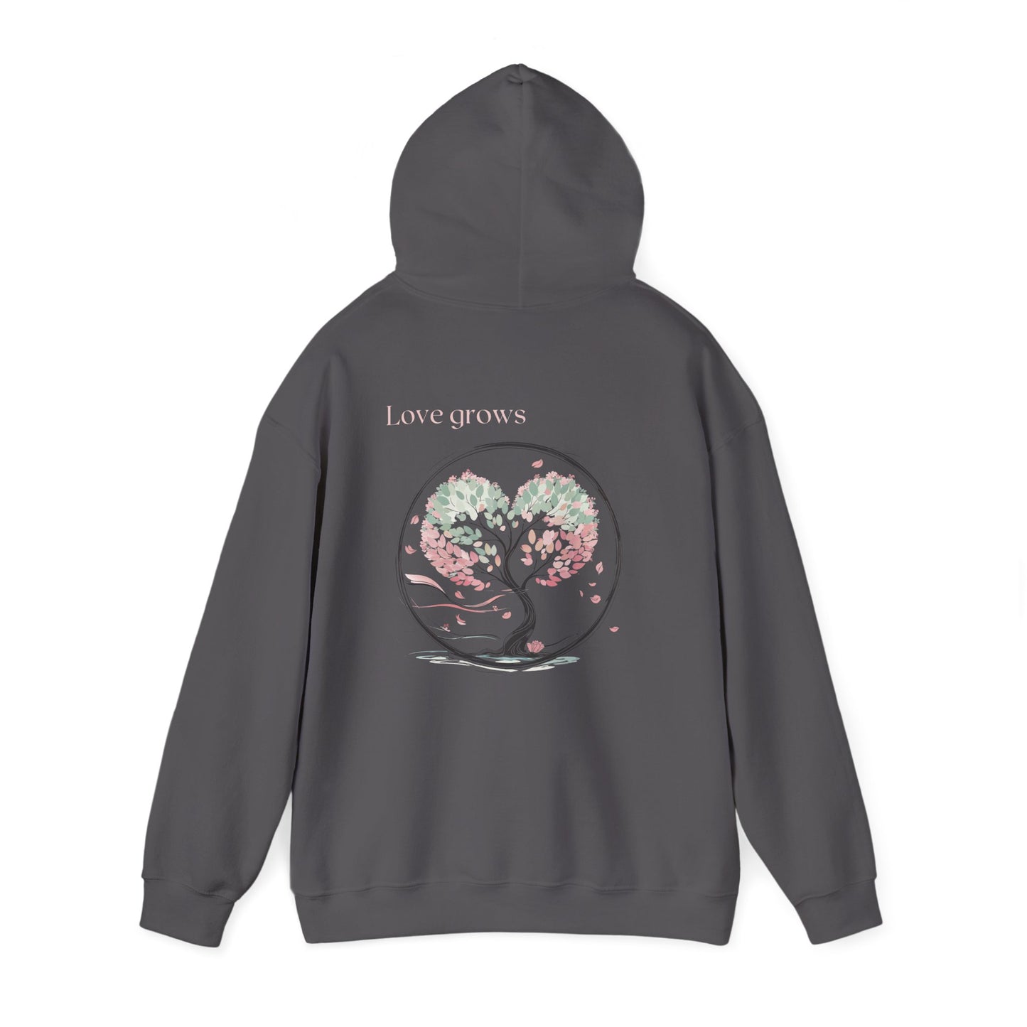Charcoal | Love Grows Hoodie, back view 2
