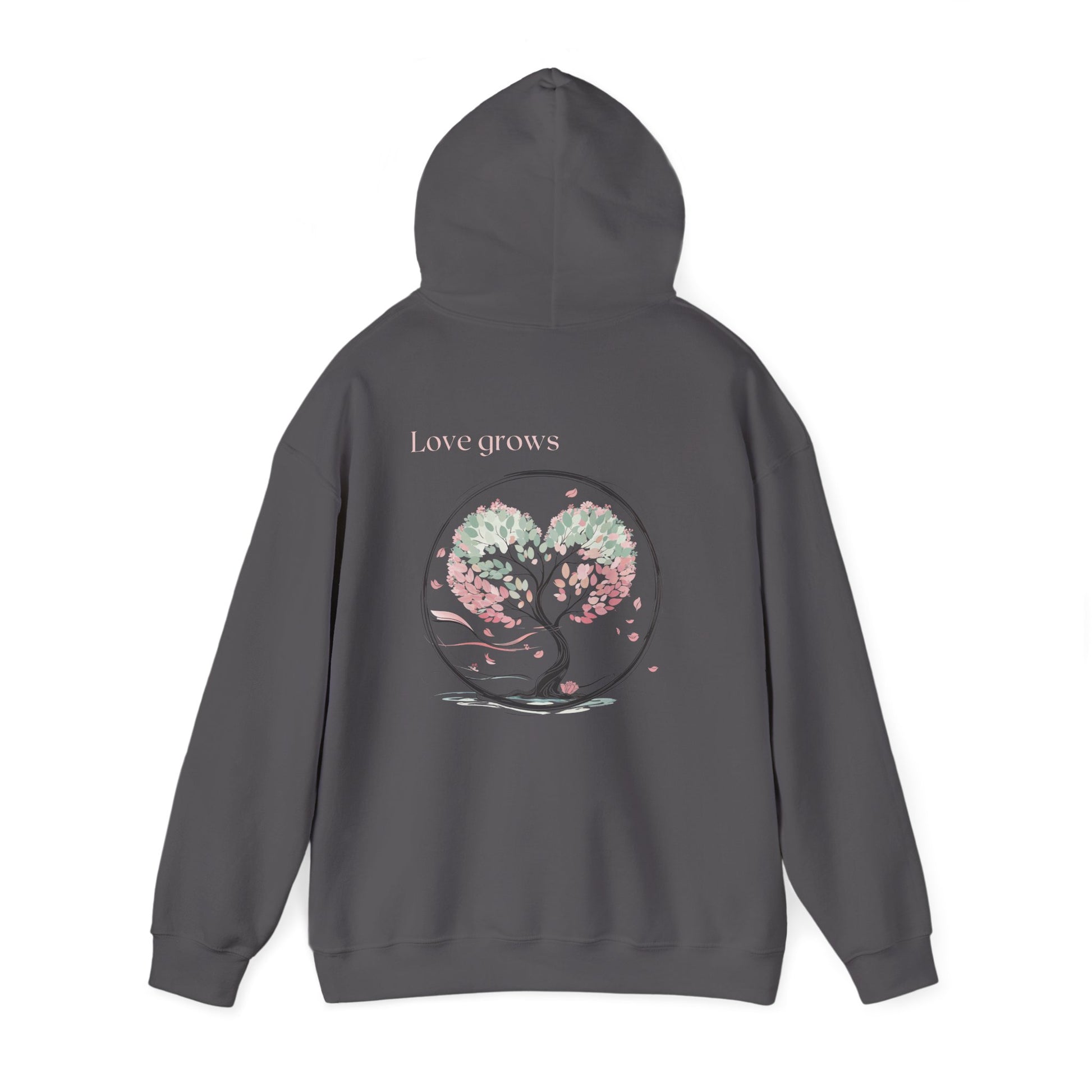 Charcoal | Love Grows Hoodie, back view 2