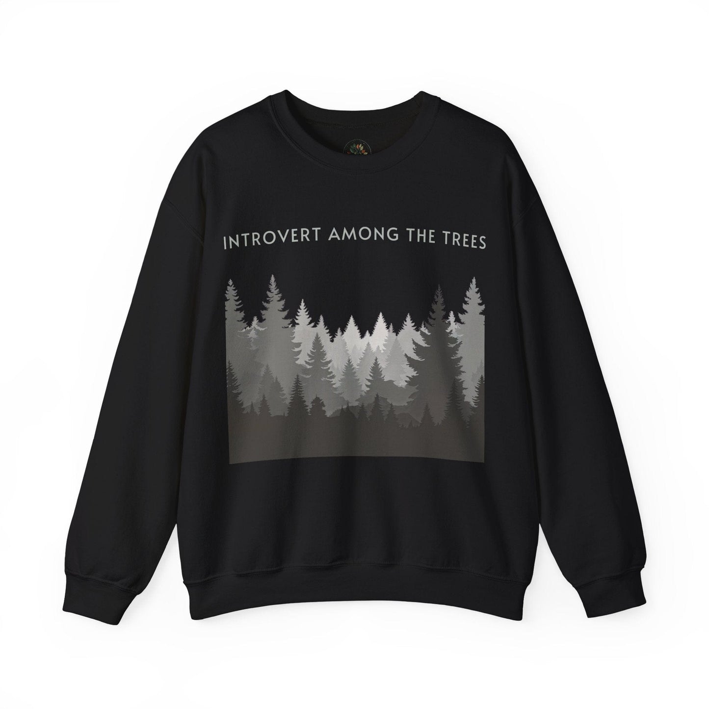 Black | Introvert Among the Trees Sweatshirt, front view