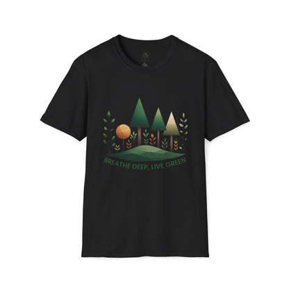 Black | Breathe Deep, Live Green, front view