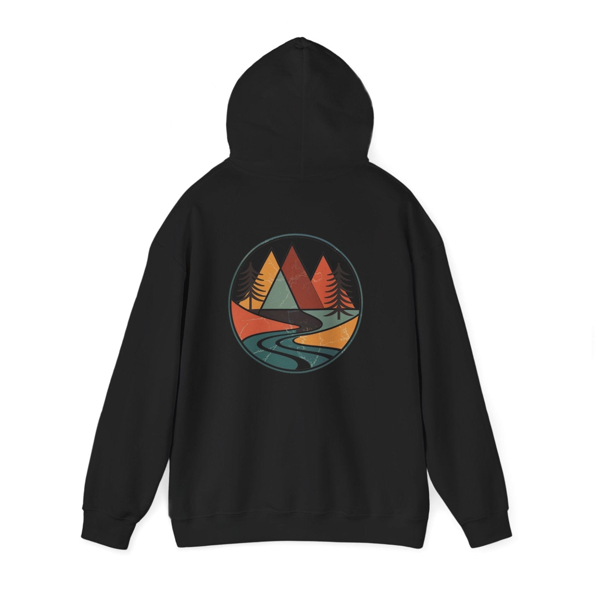 Black | Retro Horizon Hoodie, back view 2