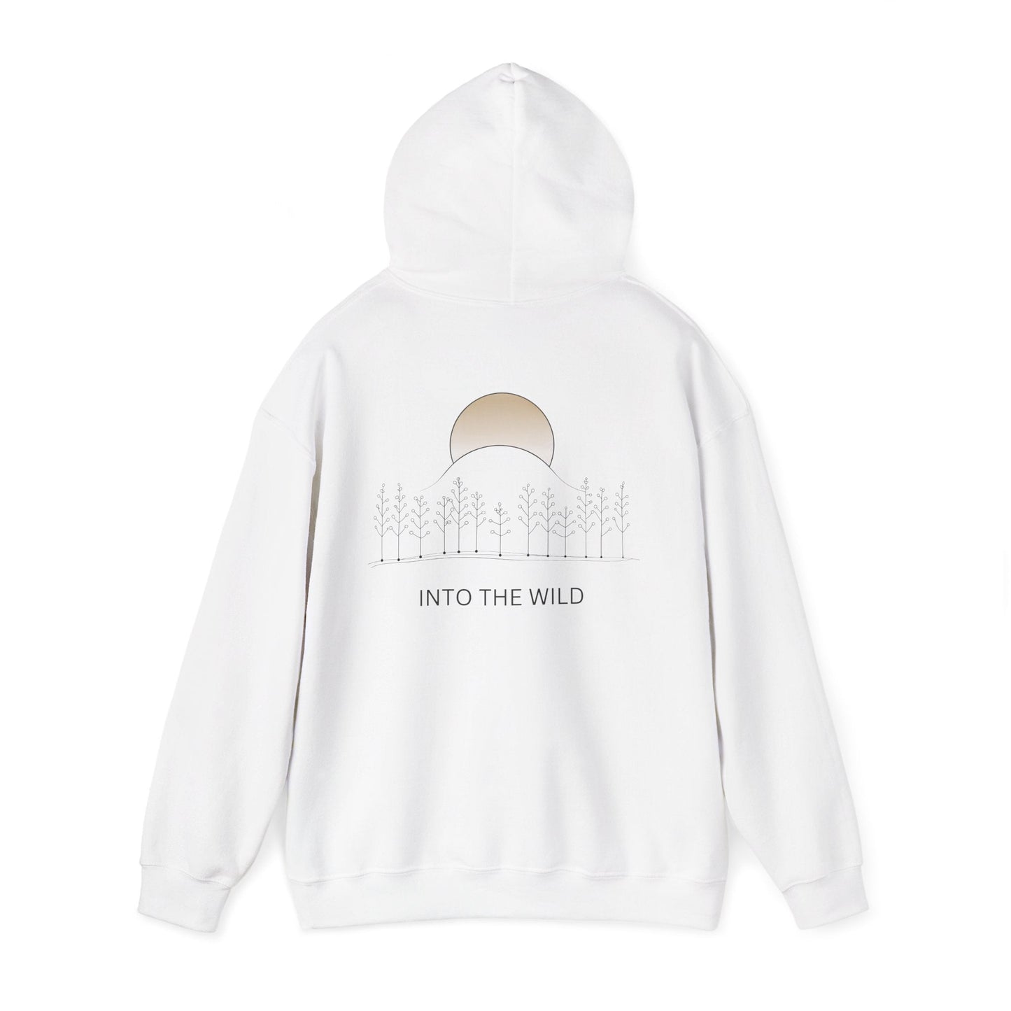 White | Into The Wild Hoodie, back view 2
