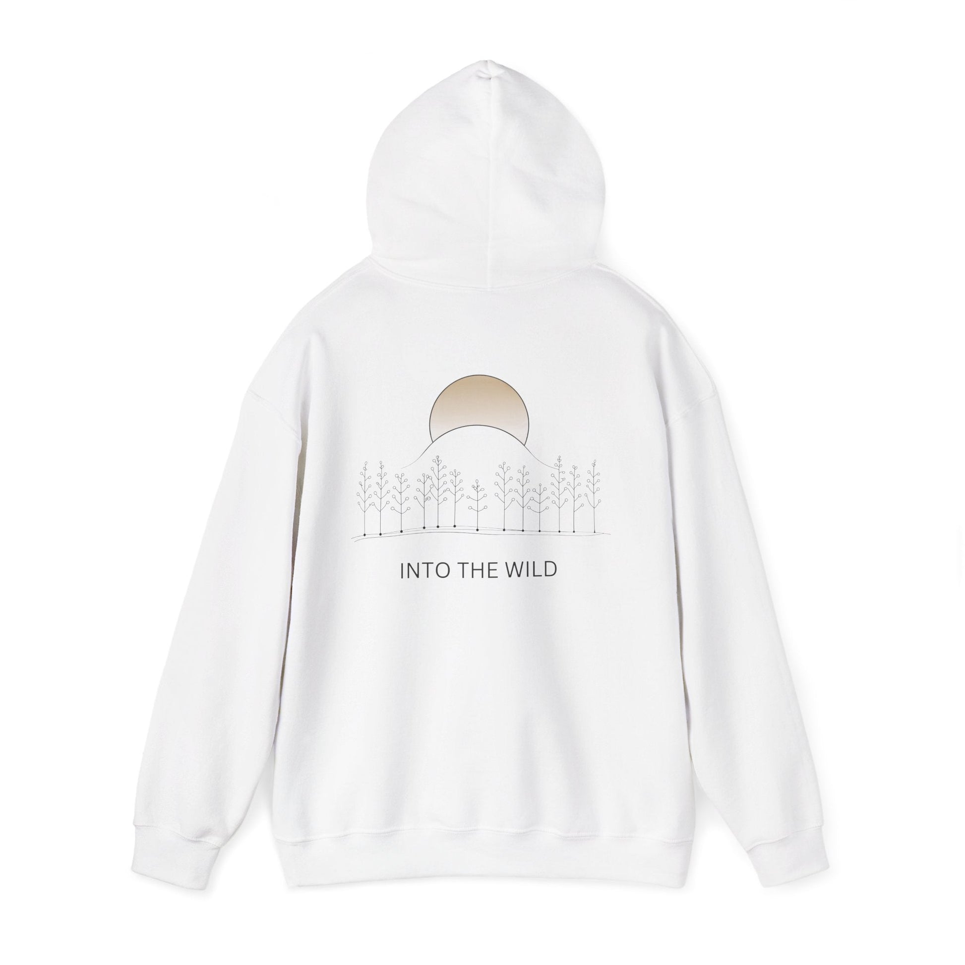 White | Into The Wild Hoodie, back view 2