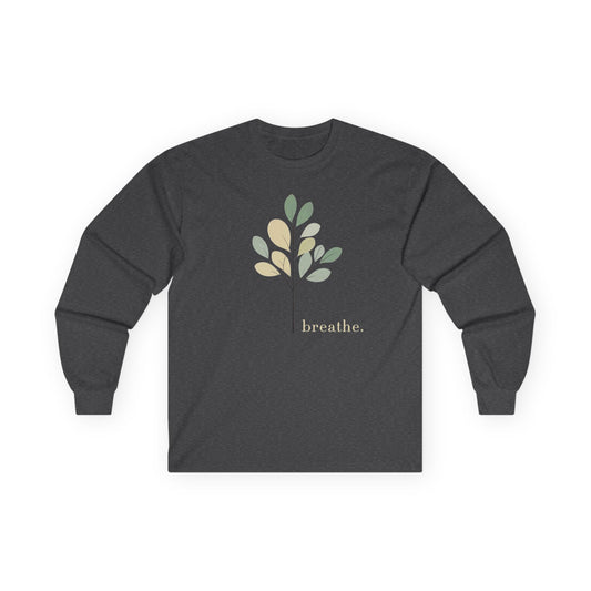 Dark Heather | Breathe Long Sleeve Tee, front view