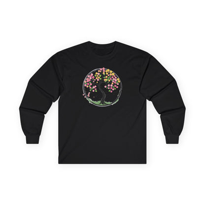 Black | Joy in Bloom Long Sleeve Tee, front view