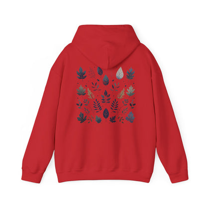 Red | Botanical Harmony Hoodie, back design view