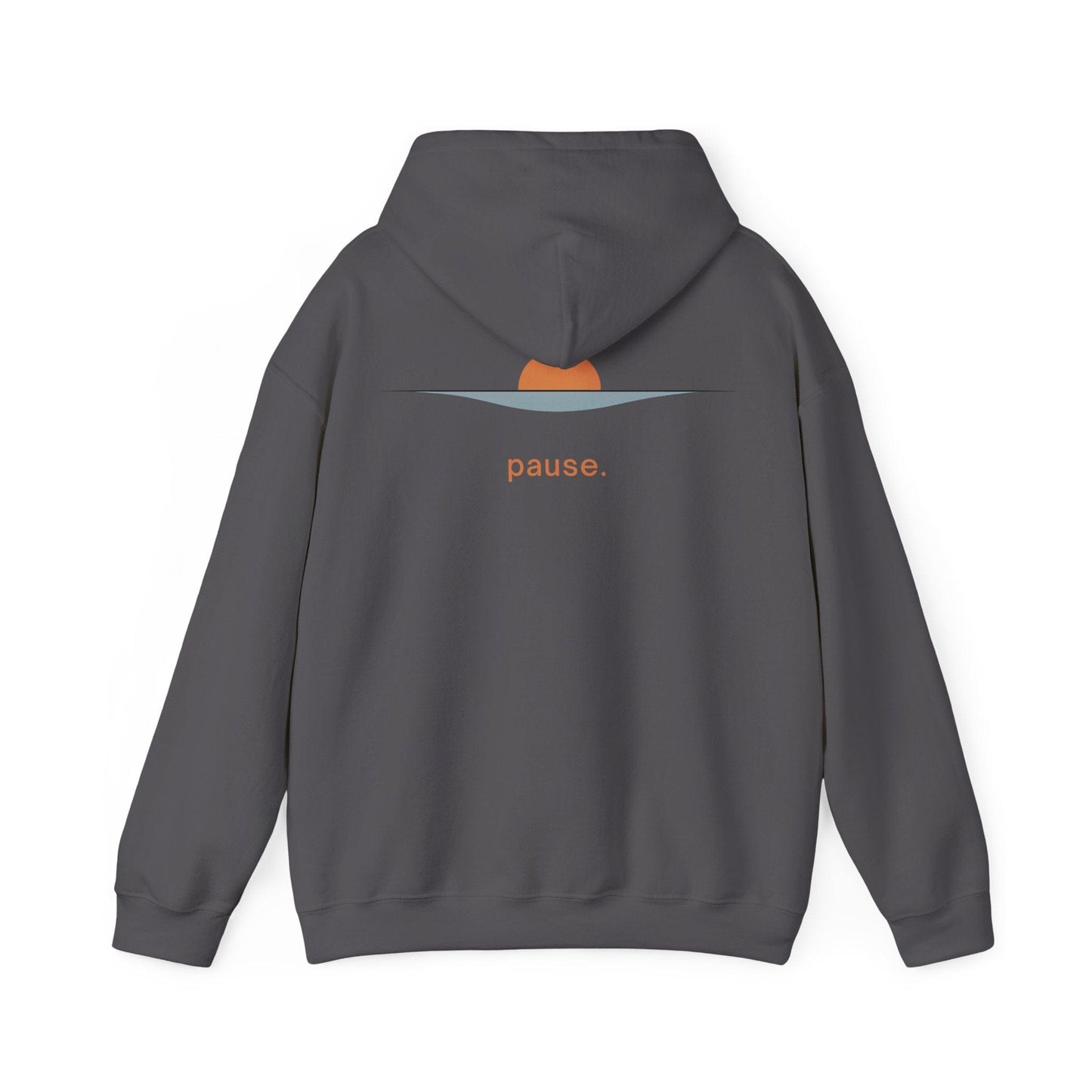 Charcoal | Pause Hoodie, back design view