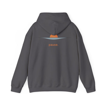 Charcoal | Pause Hoodie, back design view