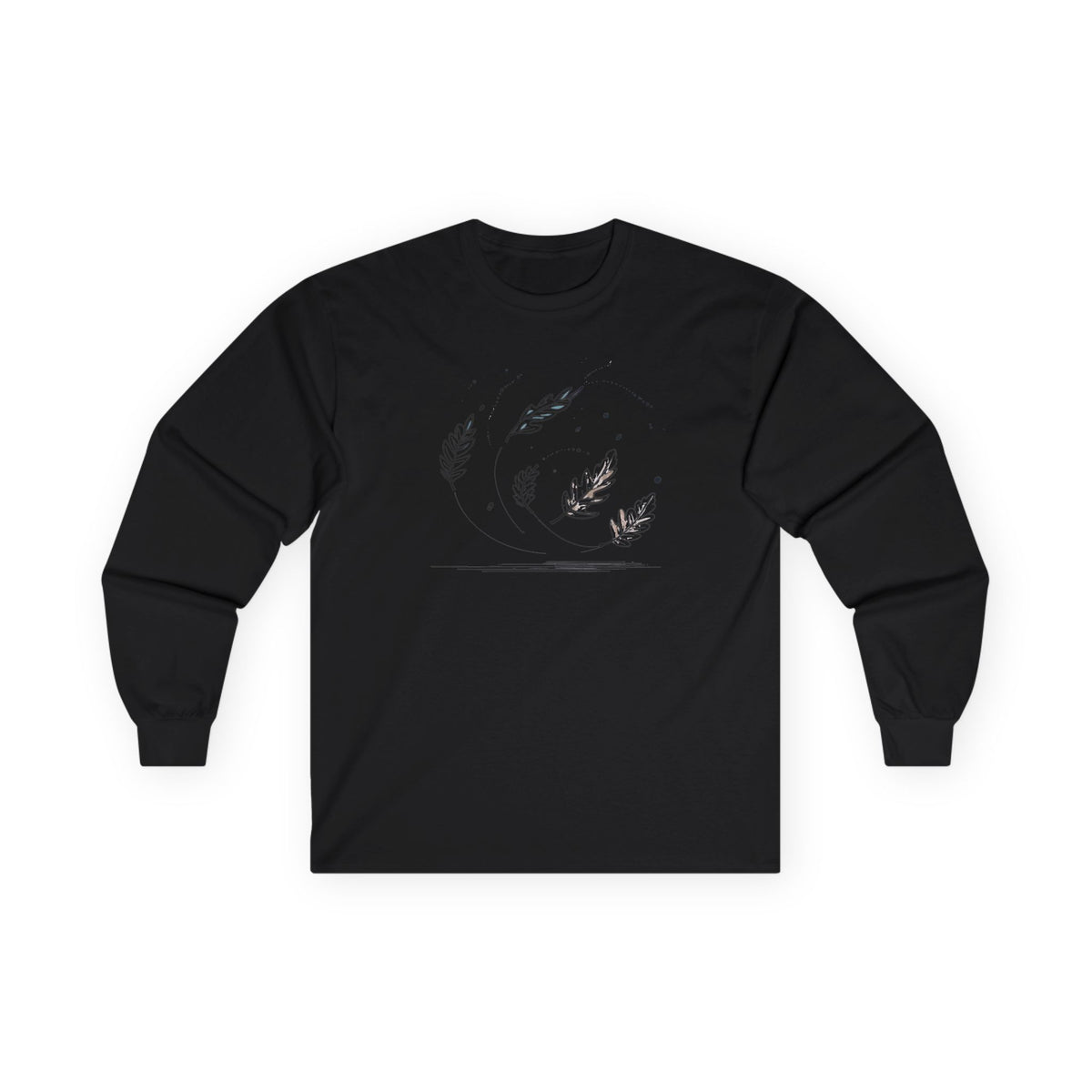 Black | Autumn Drift Long Sleeve Tee, front view