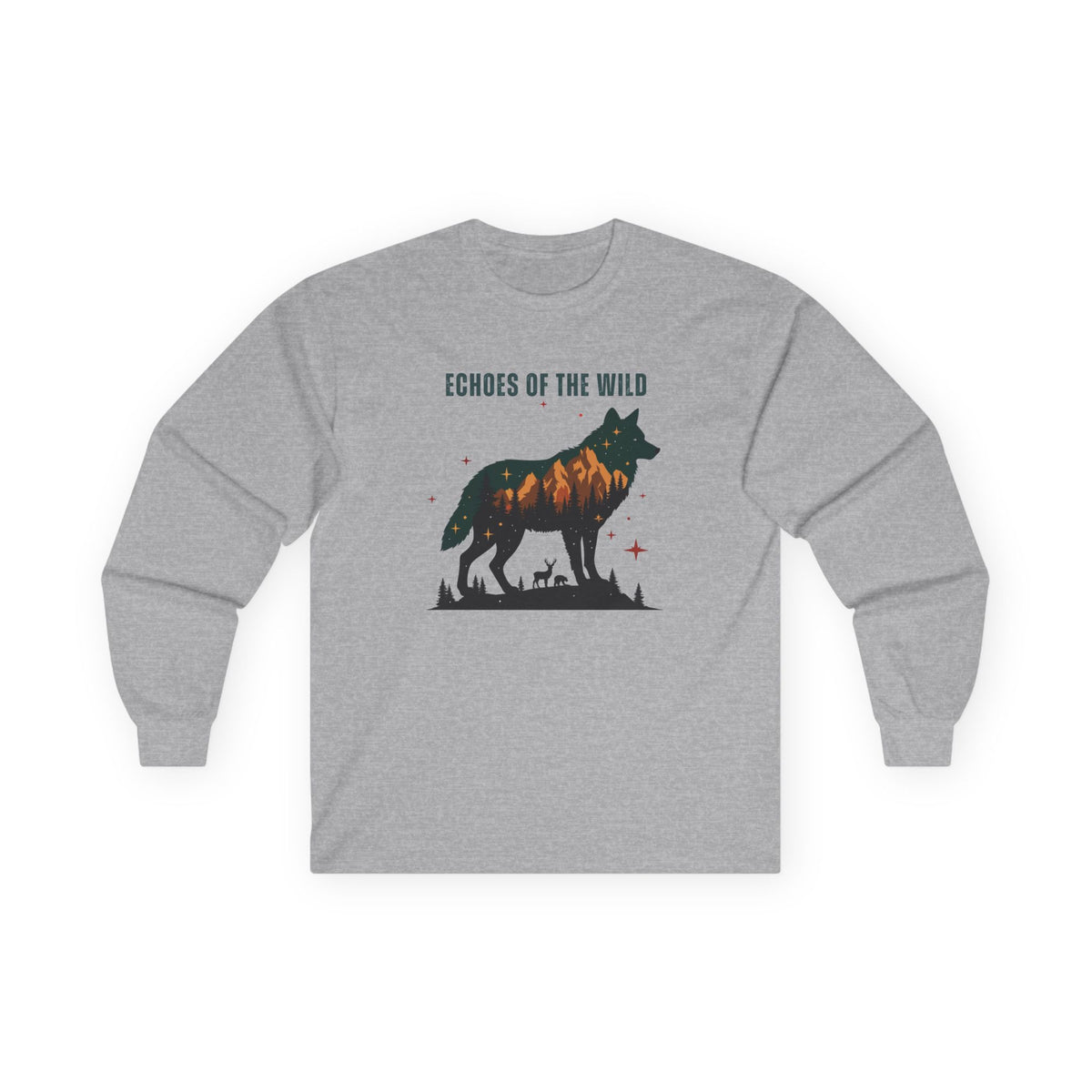 Sport Grey | Echoes of the Wild Long Sleeve Tee, front view