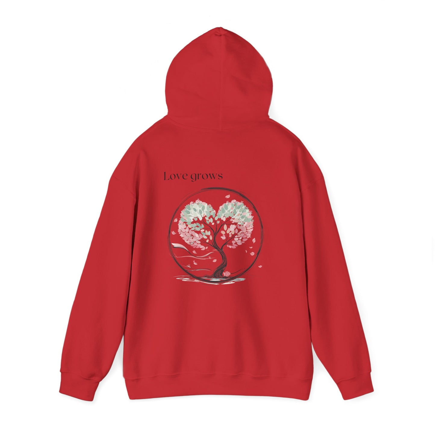 Red | Love Grows Hoodie, back view 2