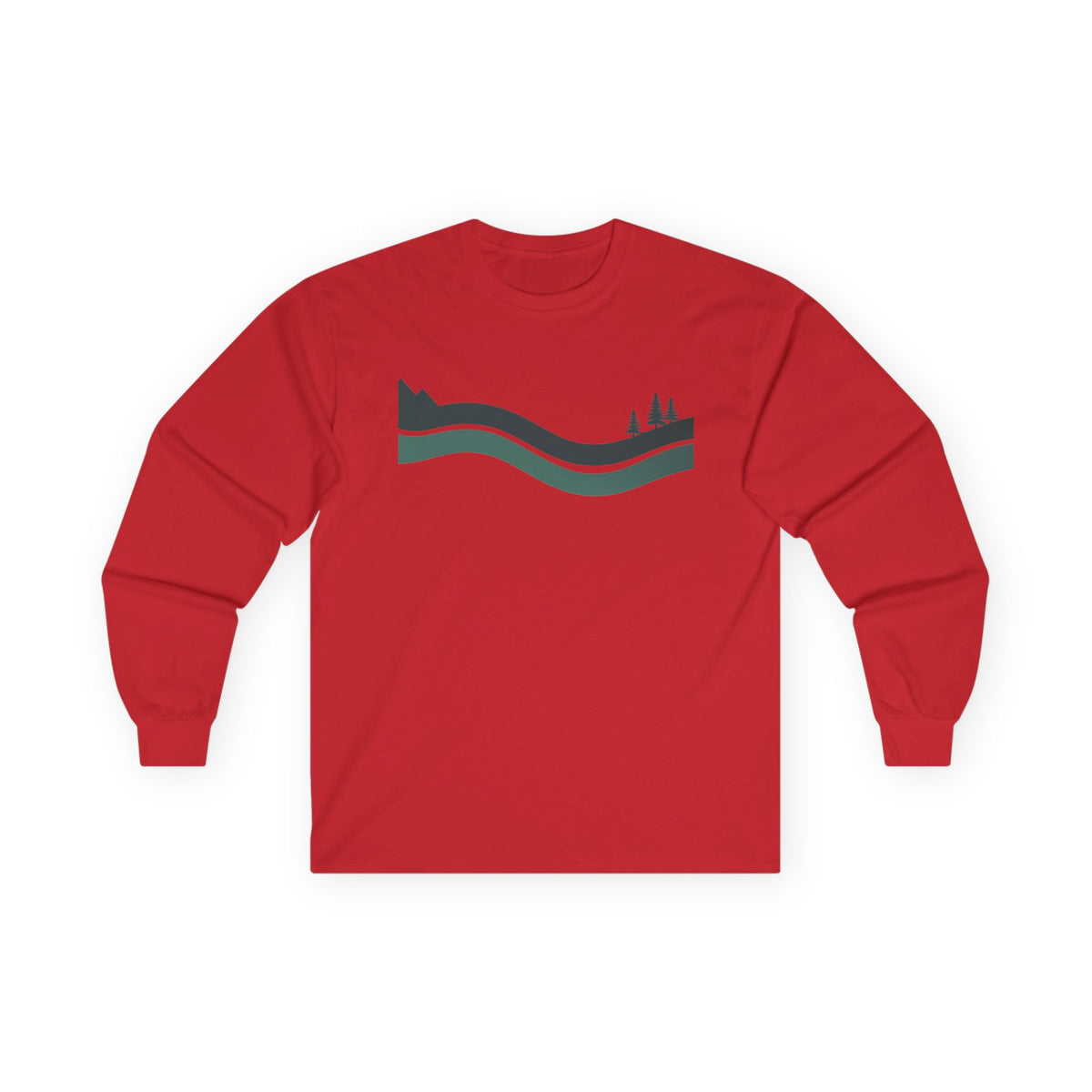 Red | River Long Sleeve Tee, front view