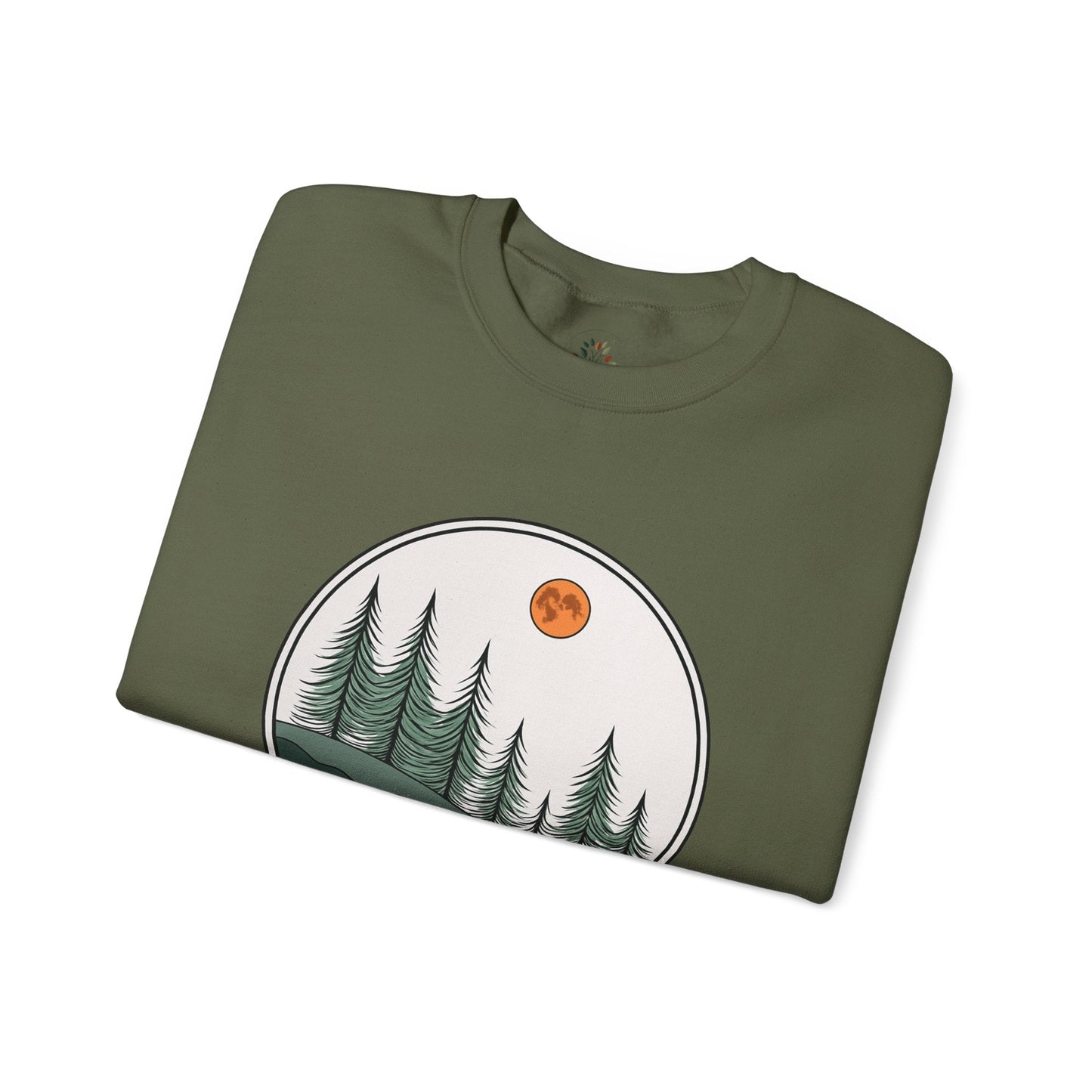 Military Green | Moonlit Pines Sweatshirt, folded view