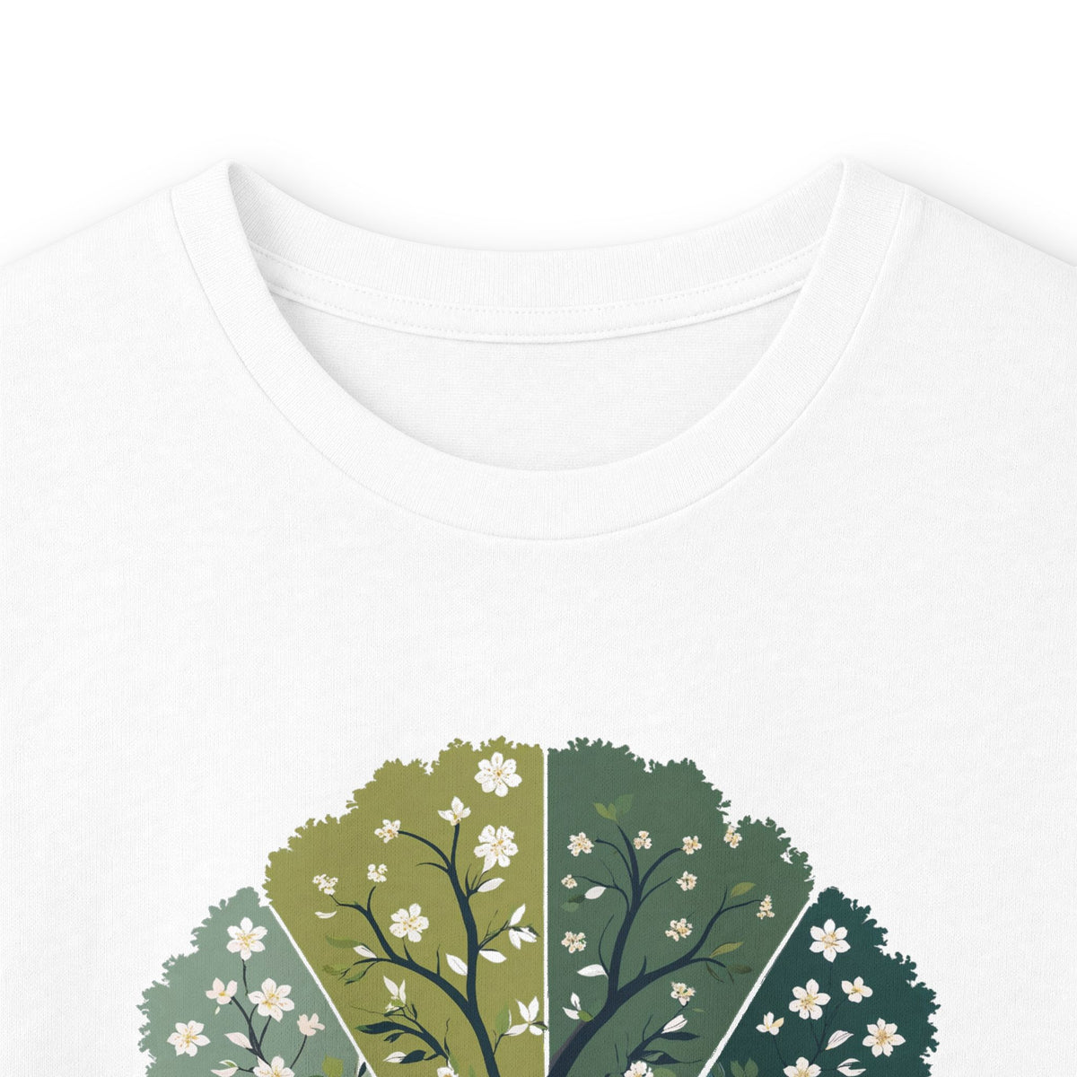 White | Circle of Season Long Sleeve Tee, folded view