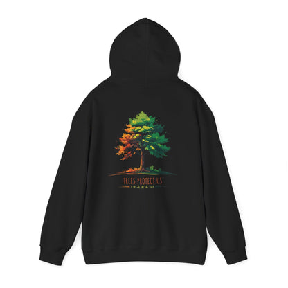 Black | Trees Protect US Hoodie, back view 2