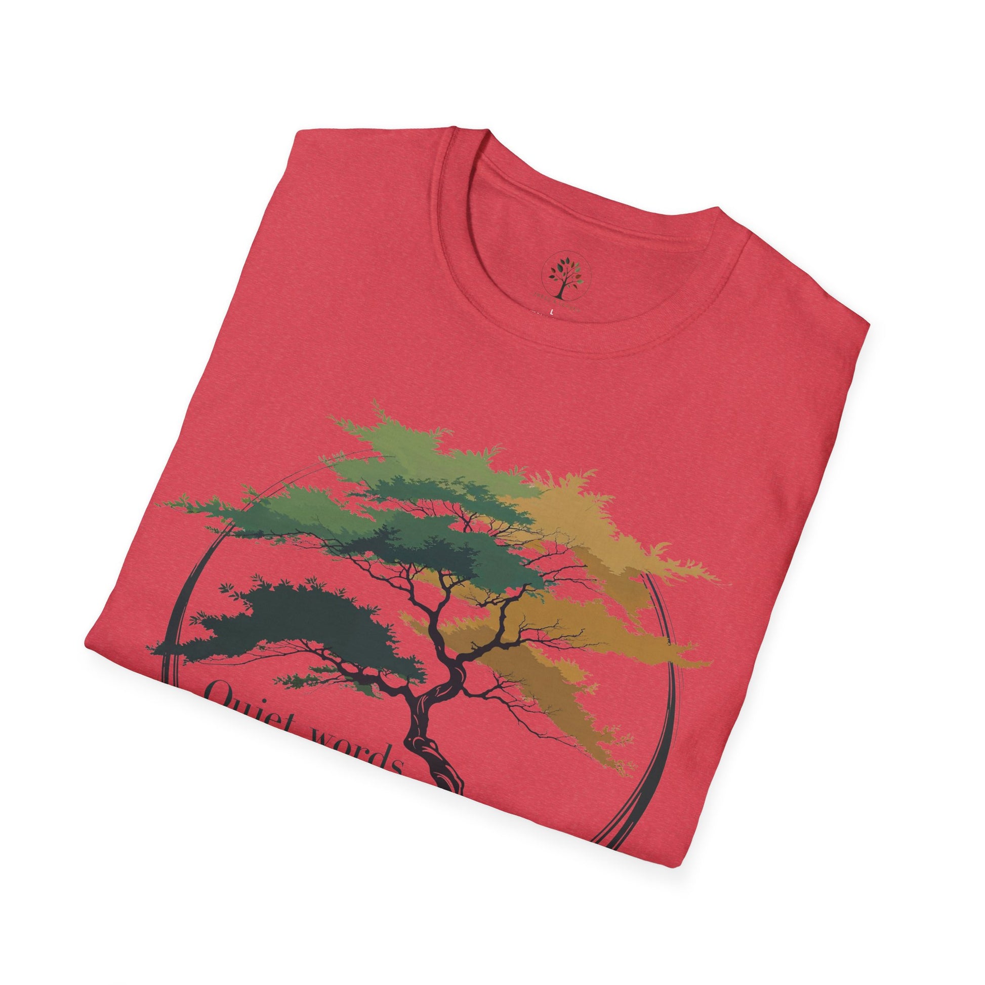 Heather Red | Quiet words, deep roots., folded view