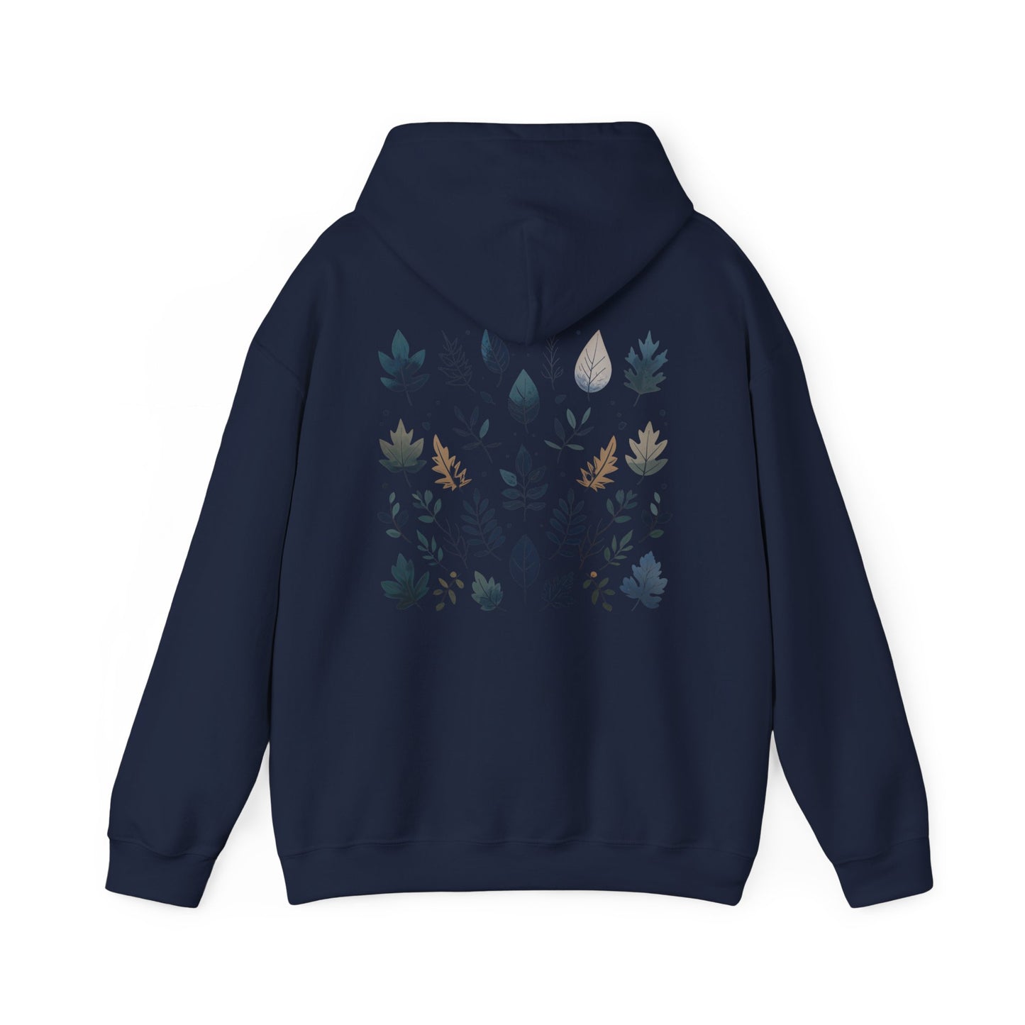 Navy | Botanical Harmony Hoodie, back design view