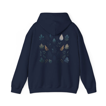 Navy | Botanical Harmony Hoodie, back design view