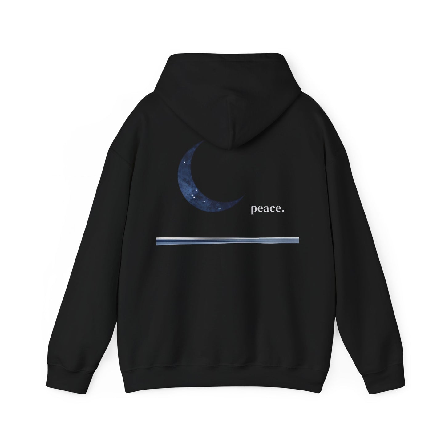 Black | Moonlit Peace Hoodie, back design view