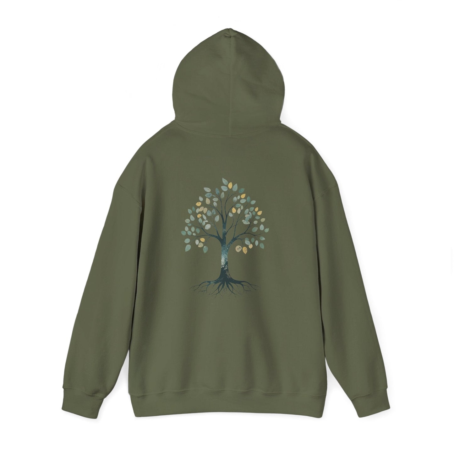 Military Green | The Story Tree Hoodie, back view 2