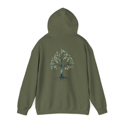 Military Green | The Story Tree Hoodie, back view 2
