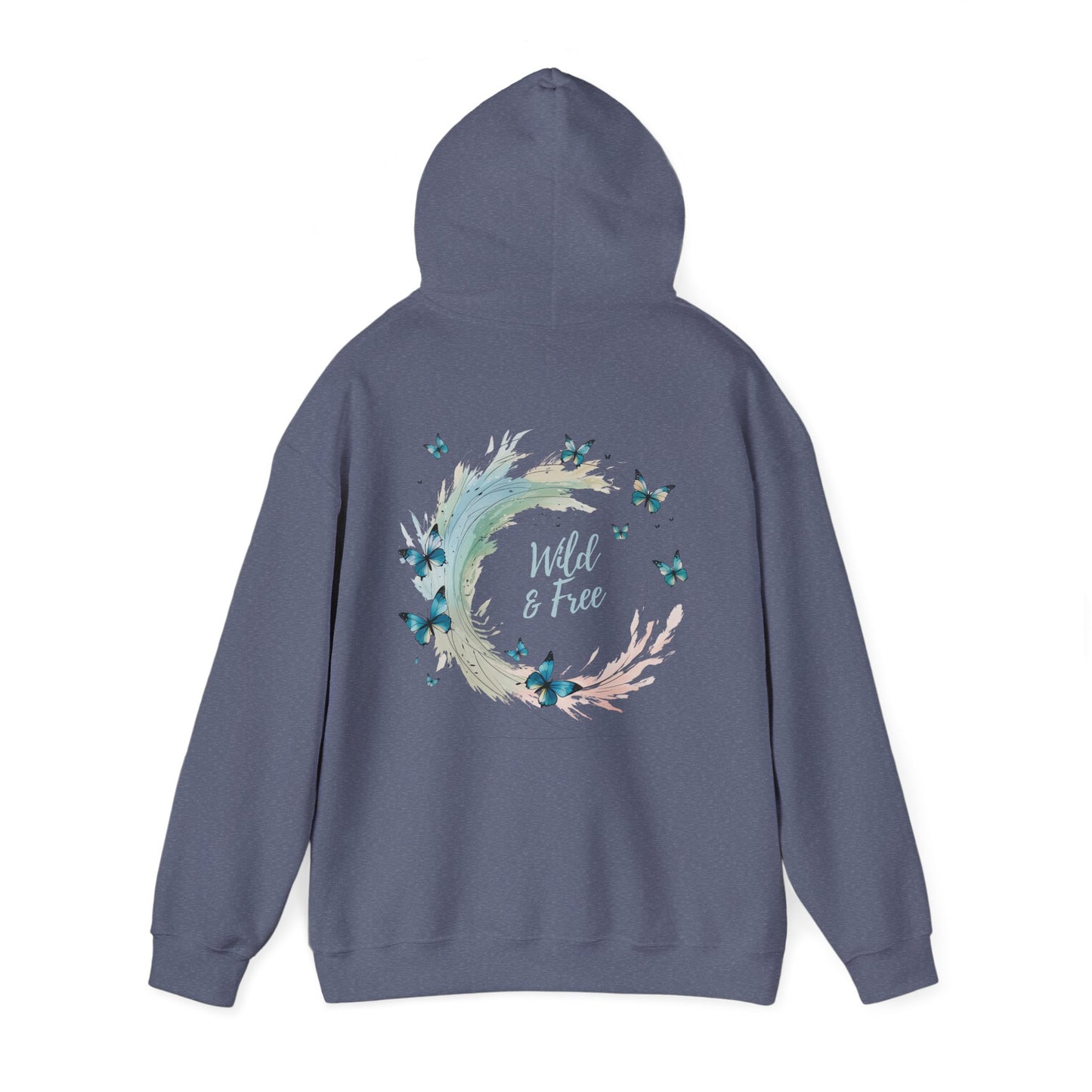 Heather Navy | Wild & Free Hoodie, back view 2