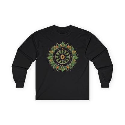 Black | Celestial Growth Long Sleeve Tee, front view