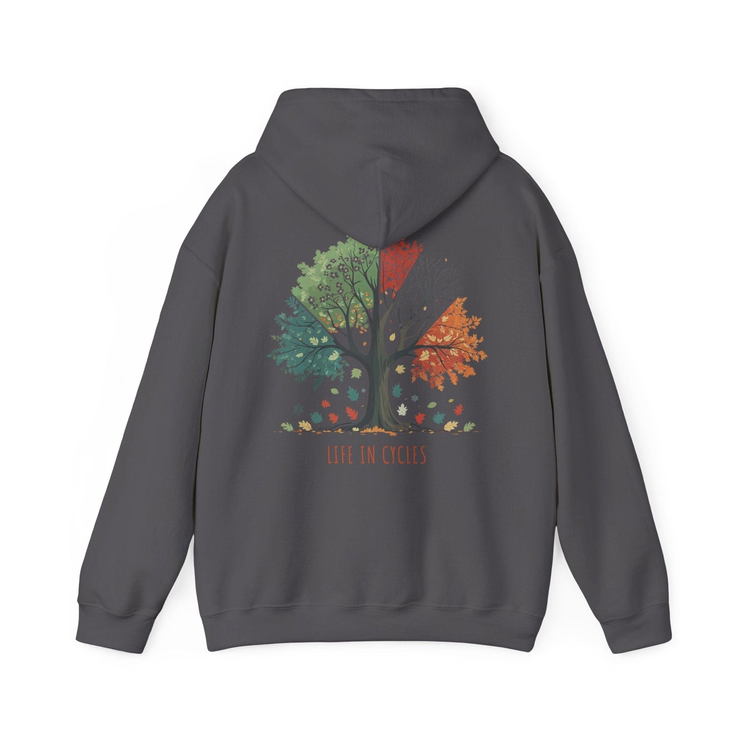Charcoal | Life in Cycles Hoodie, back design view