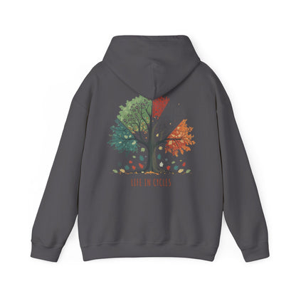 Charcoal | Life in Cycles Hoodie, back design view