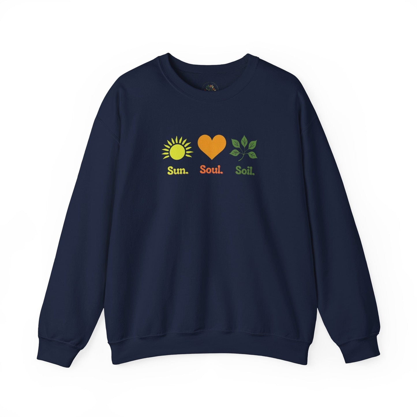 Navy | Sun. Soul. Soil. Sweatshirt, front view
