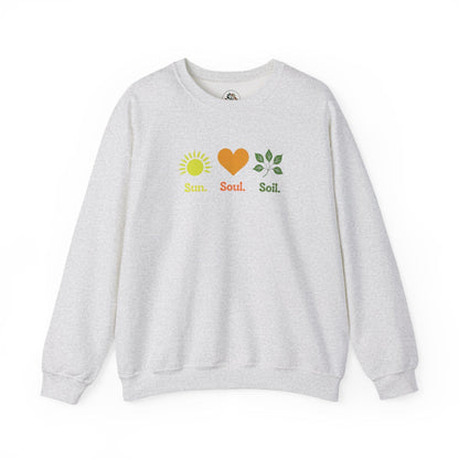 Ash | Sun. Soul. Soil. Sweatshirt, front view
