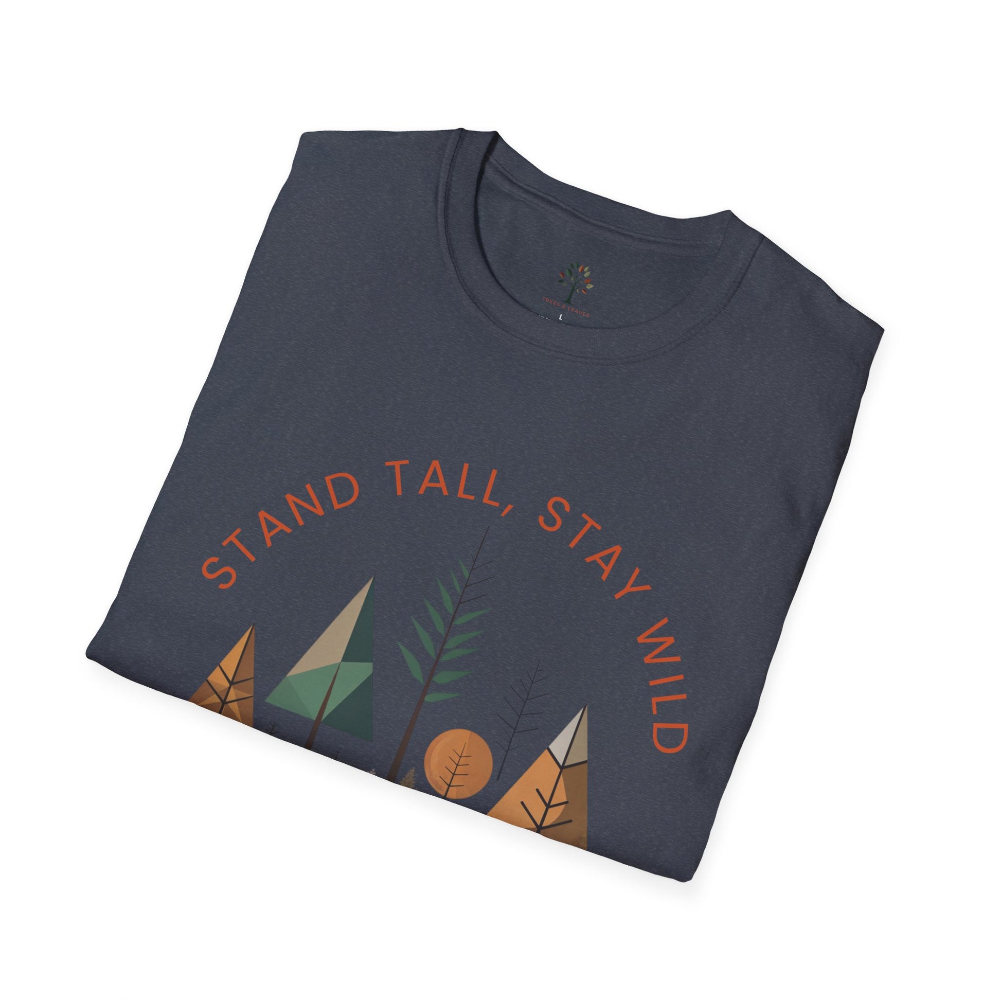 Heather Navy | Stand Tall, Stay Wild, folded view