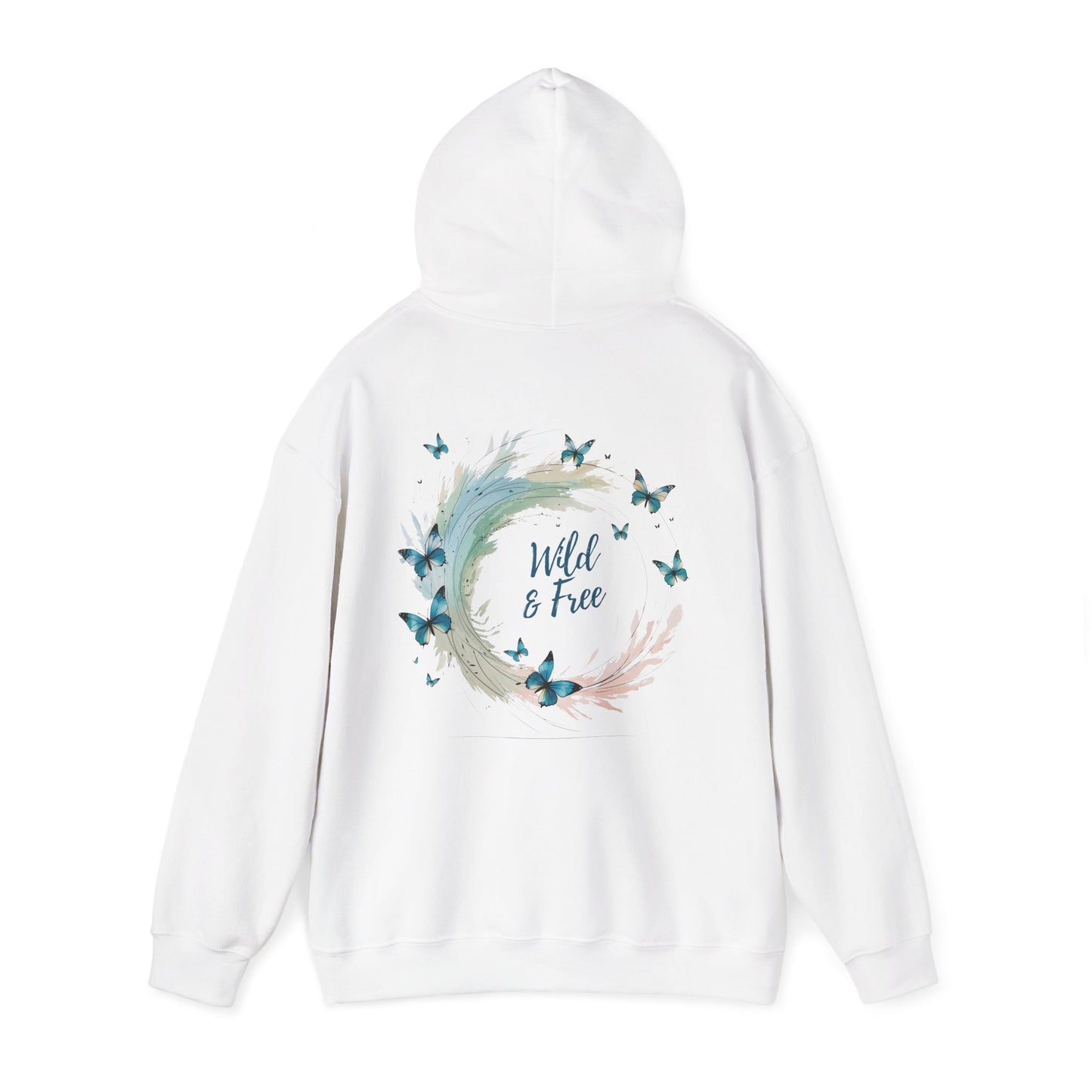 White | Wild & Free Hoodie, back view 2