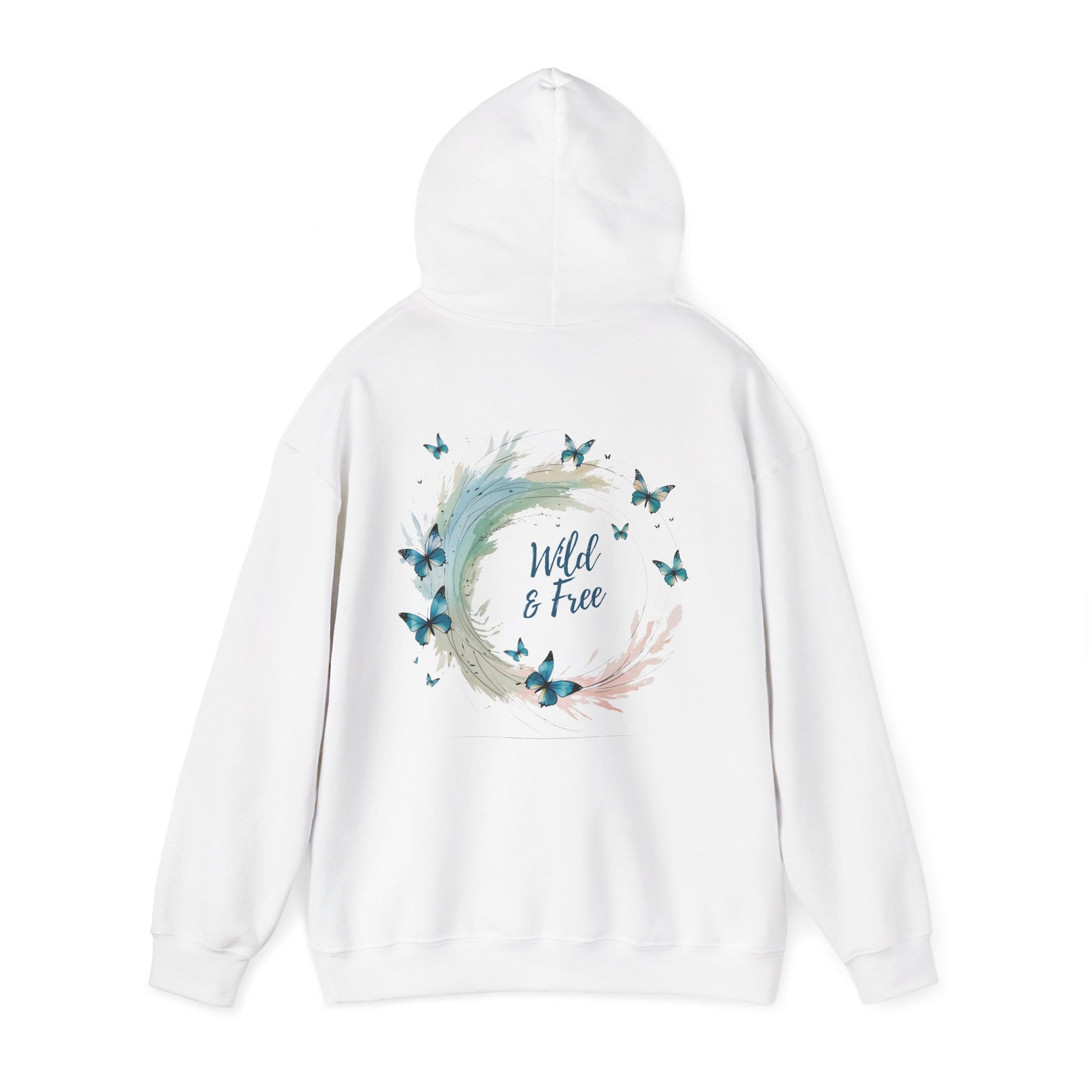 White | Wild & Free Hoodie, back view 2