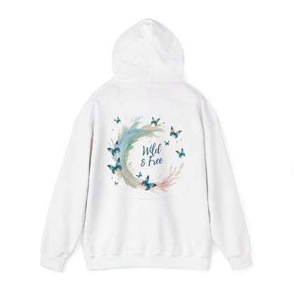 White | Wild & Free Hoodie, back view 2