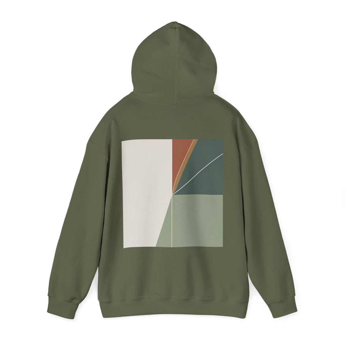 Military Green | Divide Hoodie, back view 2