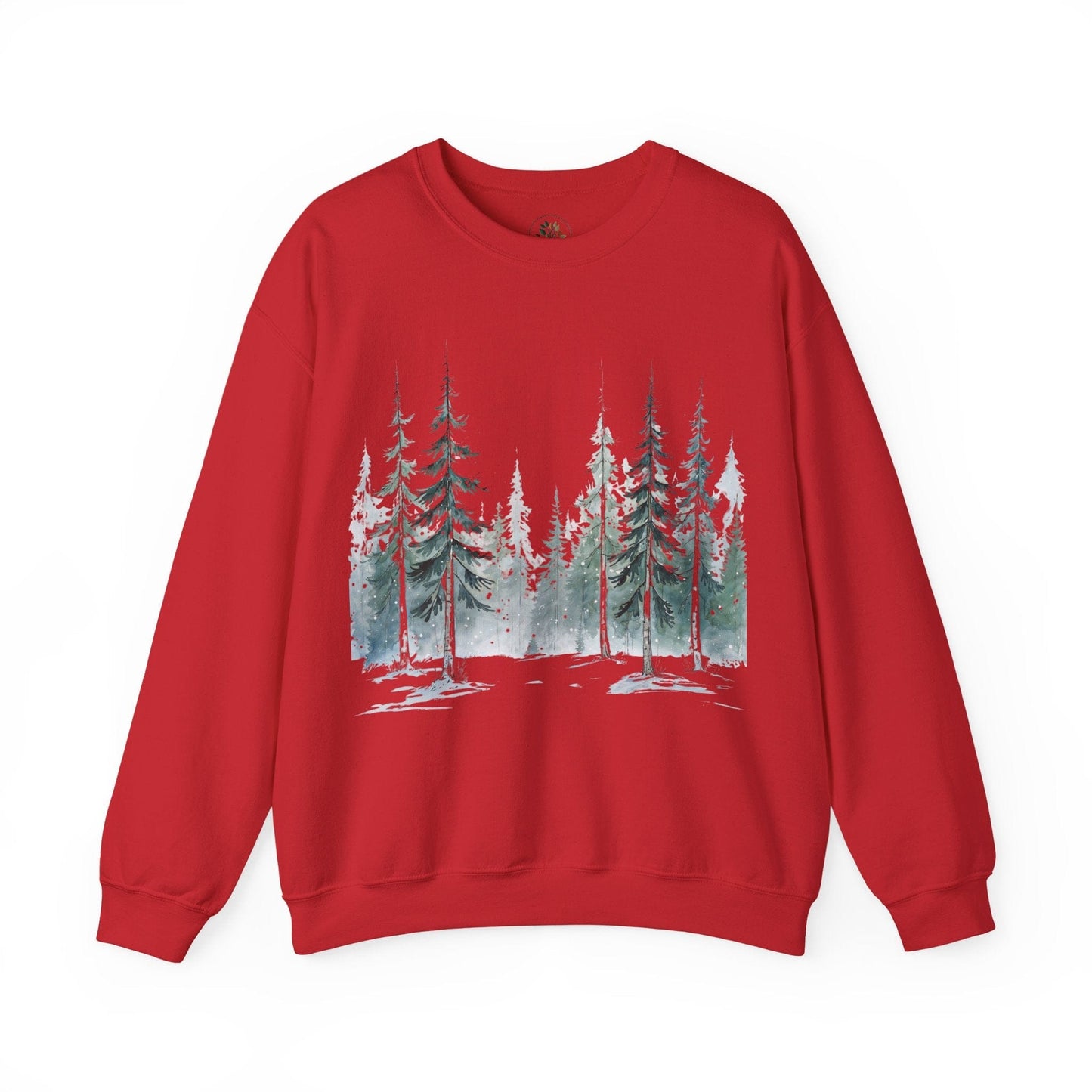 Red | Snowfall Forest Sweatshirt, front view