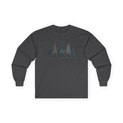 Dark Heather | Silent Pines Long Sleeve Tee, front view